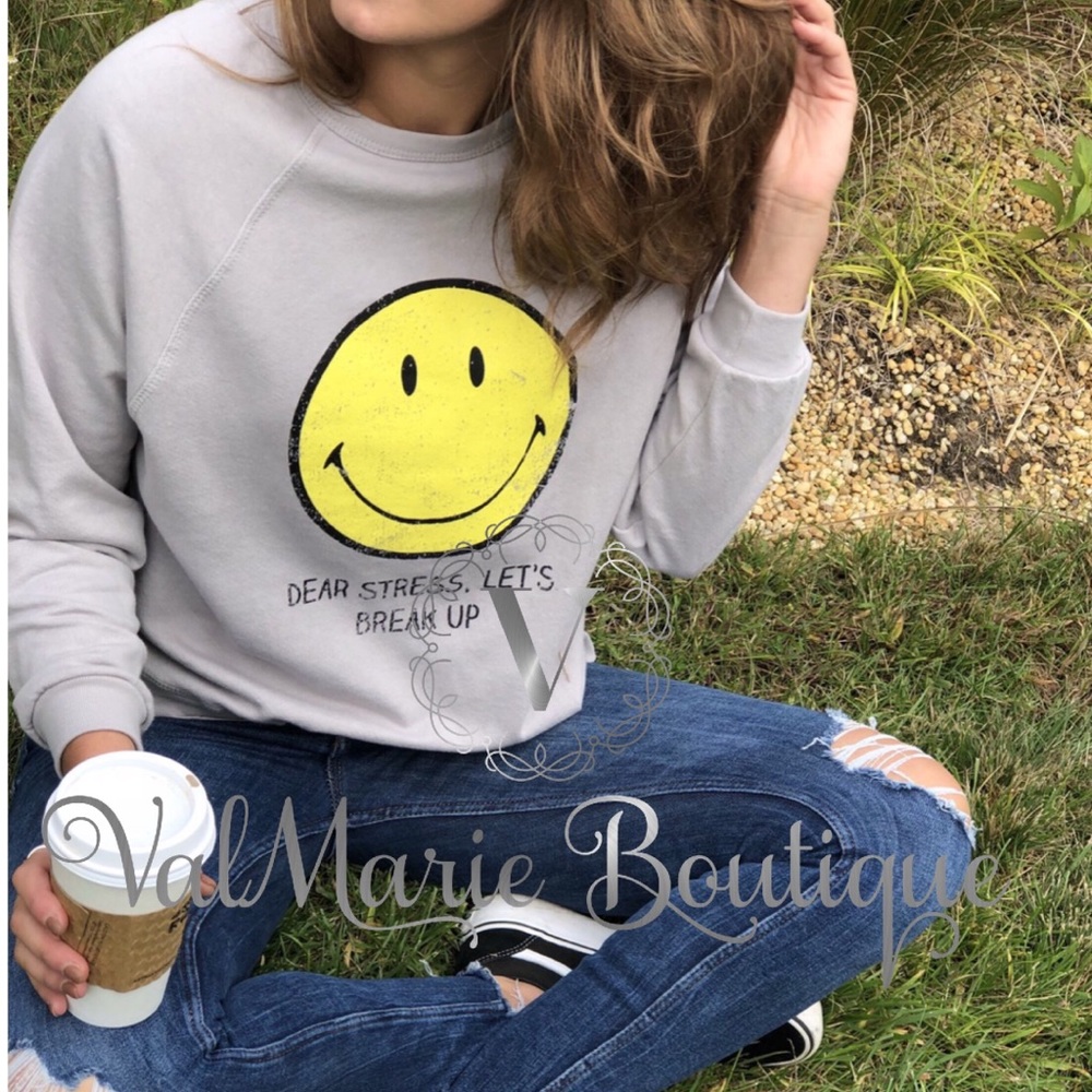 STRESS FREE emoji sweatshirt - Picture 2 of 3